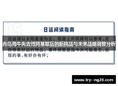 青岛海牛失去博阿基耶后的新挑战与未来战略调整分析 青岛海牛失去博阿基耶后的新挑战与未来战略调整分析